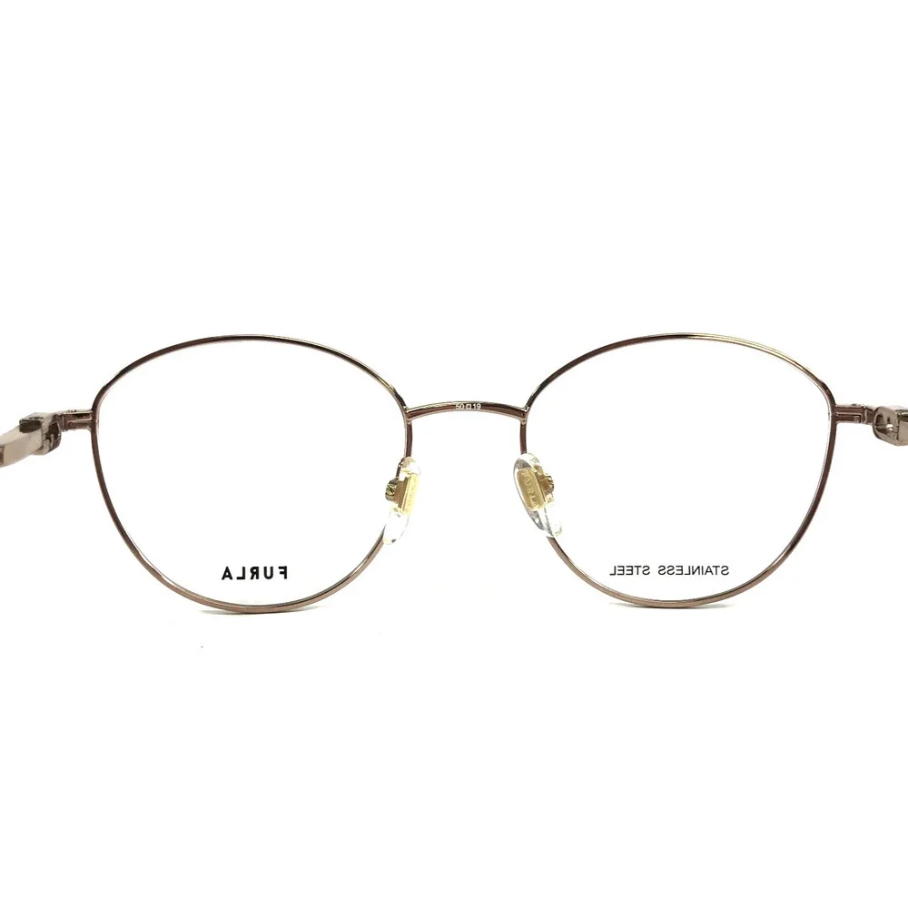 Furla Eyeglasses Frames VFU589 COL.0K99 Burgundy Red Pink Rose Gold 50-19-135